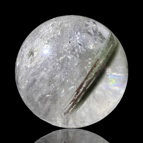 Garden Quartz Sphere with Rainbow Flash - Picture 13 of 14